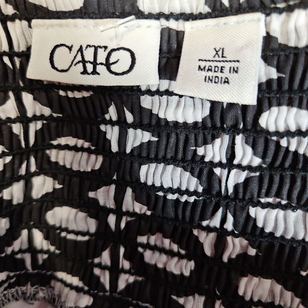 Cato Women's Skirt Pullon Black White asymetrical hem XL elastic waist lined - Picture 8 of 12